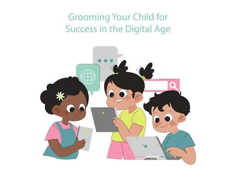 Digital age success concept. Stock Illustration