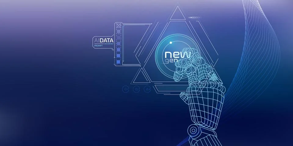 Digital age voice, Artificial Intelligence and conversational skills Stockillustratie