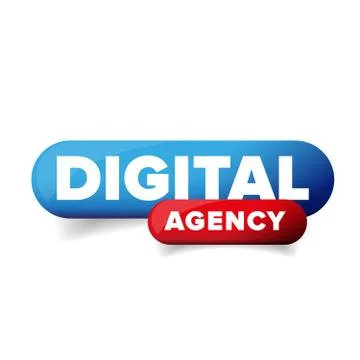 Digital agency button vector Stock Illustration