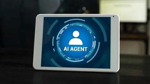 Digital AI artificial intelligence agent that can help you with work tasks Stock Footage 304854622