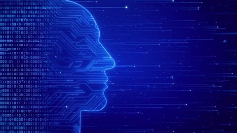 Digital AI Artificial intelligence Futuristic brain animation. human brain Stock Footage 247250082