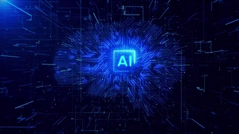 Digital AI Artificial intelligence Futuristic brain animation. human brain Stock Footage 247252229