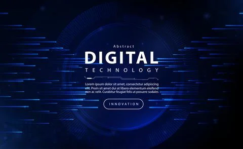 Digital Ai big data technology banner blue  background, cyber security tech ai Stock Illustration