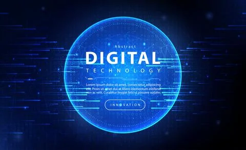 Digital Ai big data technology banner blue background, online cyber security ai Illustrazione stock