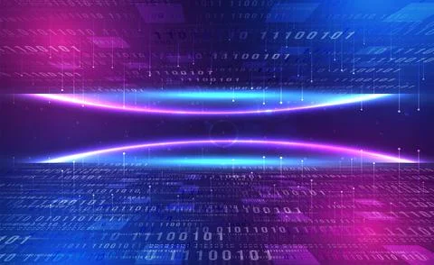 Digital Ai big data technology futuristic blue background, cyber cloud security Stock Illustration