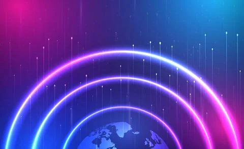 Digital Ai big data technology futuristic blue background, cyber cloud security Stock Illustration