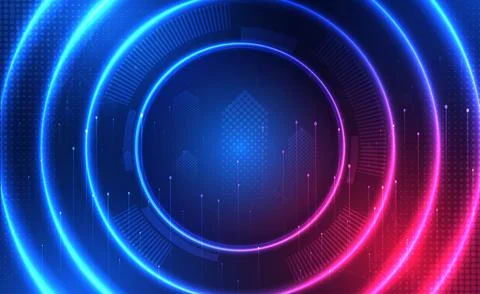 Digital Ai big data technology futuristic blue background, cyber cloud security Illustrazione stock