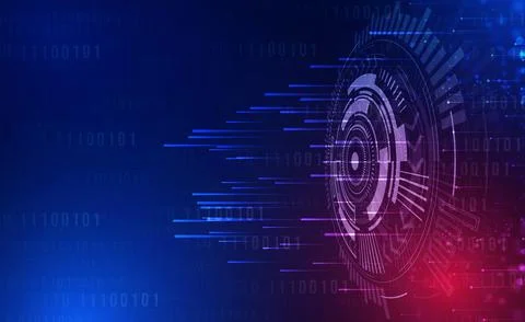 Digital Ai big data technology futuristic blue background, cyber cloud security 스톡 일러스트