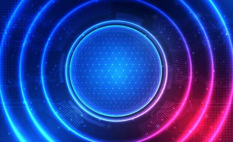 Digital Ai big data technology futuristic blue background, cyber cloud security Stock Illustration