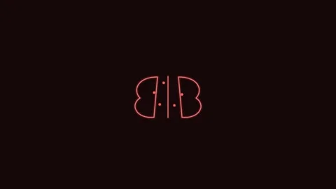 Digital AI brain line icon with connected neurons, red neon style Vídeos de archivo 342598893