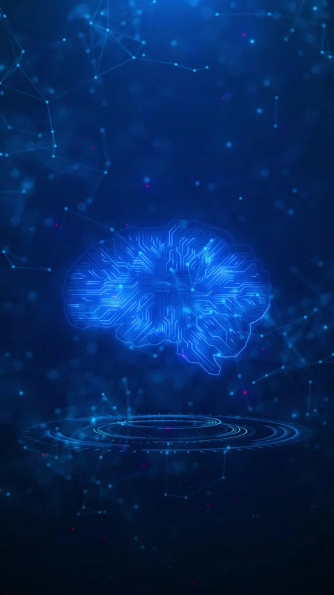 Digital AI Brain Network Background Stock Footage 333852497