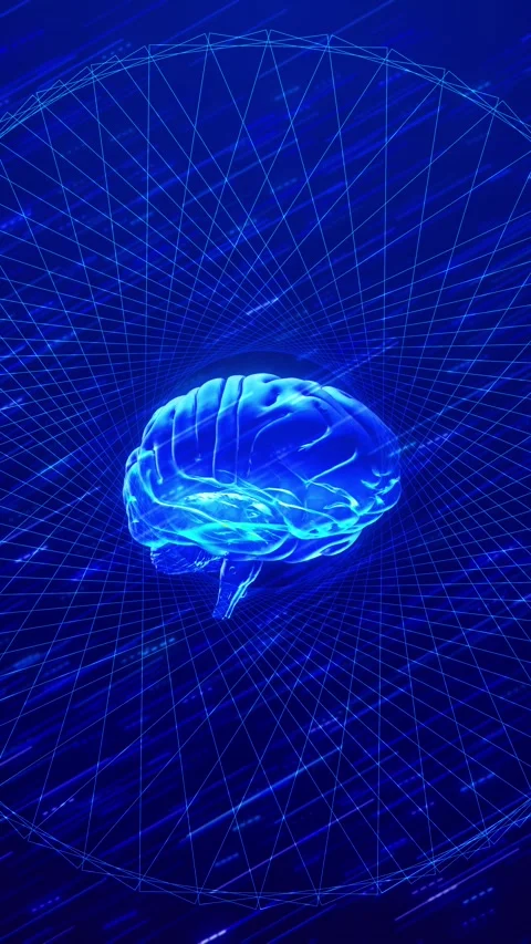 Digital AI Brain Neural Computing Technology Background Video stock 341358194