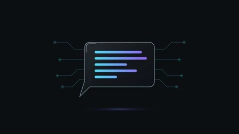 Digital ai chatbot interface with glowing circuitry lines and data processi.. Stock Footage 344860216