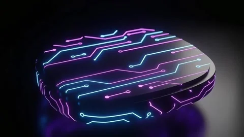 Digital AI Chip in Brain Shape with Glowing Circuits Stock Footage 317276006