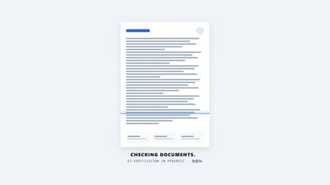 Digital ai document verification scanning and processing monochrome. 4K Stock Footage 346738865