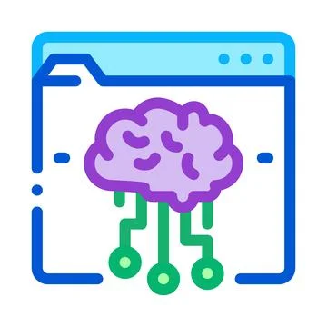 Digital ai machine learning color icon vector illustration イラスト素材