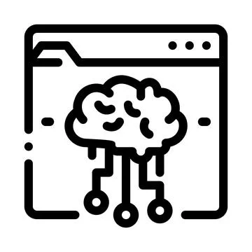 Digital ai machine learning line icon vector illustration 스톡 일러스트