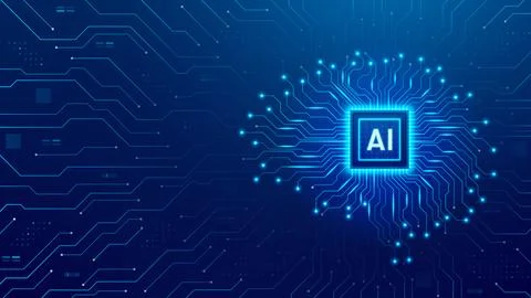 Digital AI mind concept Stock Illustration