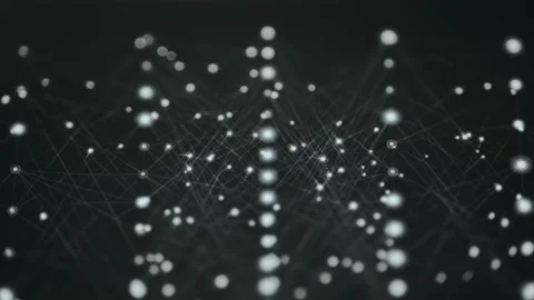 Digital AI processing pipeline animation with glowing nodes Stock Footage 332052624