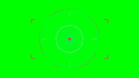 Digital aiming reticle with circular hud elements on a green background Stock-Footage 341820707