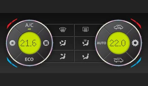 Digital air condition dashboard Stock Illustration