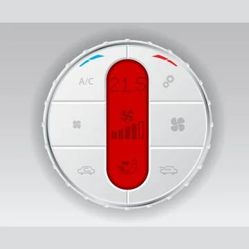 Digital air conditioning control panel in white Stock Illustration