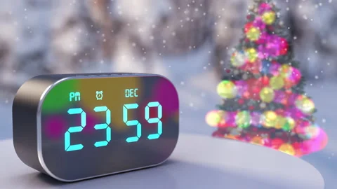 Digital alarm clock counting countdown the last minutes to new year celebration Stock Footage 167129523