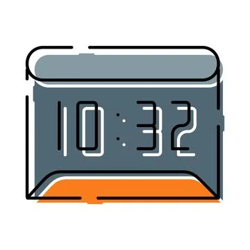 Digital alarm clock counting time in the morning Stock Illustration