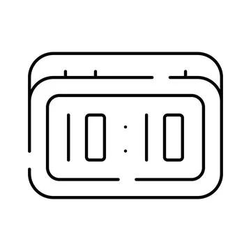 Digital alarm clock displaying 10,10 time Stock Illustration