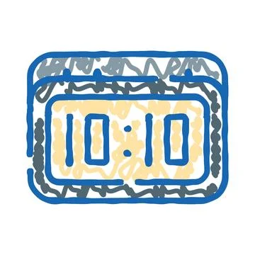 Digital alarm clock displaying 10,10 wake up time Stock Illustration