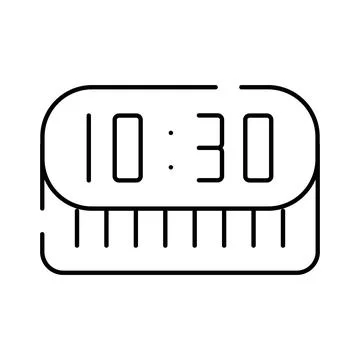 Digital alarm clock displaying 10,30 time icon Stock Illustration