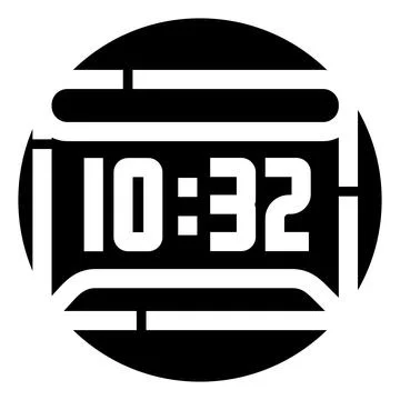 Digital alarm clock displaying 10,32 time icon イラスト素材
