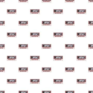 Digital alarm clock displaying 88,88 time seamless pattern Stockillustratie