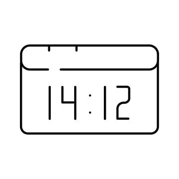 Digital alarm clock displaying current time Stock Illustration