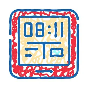 Digital alarm clock displaying current time Stock Illustration