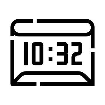 Digital alarm clock displaying current time and deadline concept Stock Illustration