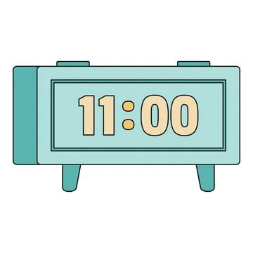 Digital alarm clock displaying eleven o'clock time Stock Illustration