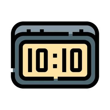 Digital alarm clock displaying ten ten time イラスト素材