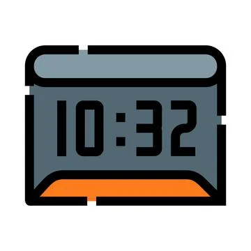 Digital alarm clock displaying time and schedule reminder Stock Illustration