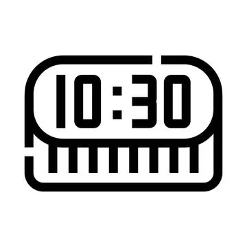 Digital alarm clock displaying time 10,30 icon Stock Illustration