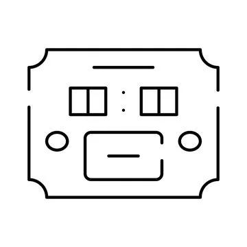 Digital alarm clock displaying time line art Illustrazione stock