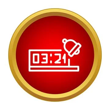 Digital alarm clock displaying time and ringing bell Stockillustratie