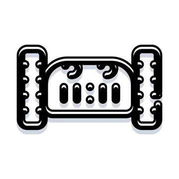 Digital alarm clock displaying zero zero time Stock Illustration