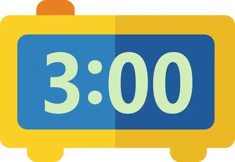 Digital alarm clock flat icon illustration Stock Illustration