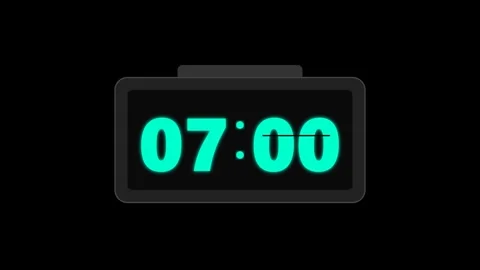 Digital Alarm Clock with Flipping Numbers and Vibrating Alarm Ringing on Bl.. Stock Footage 346612895