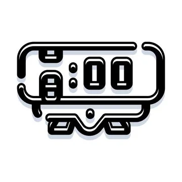 Digital alarm clock icon setting time wake up Stock Illustration