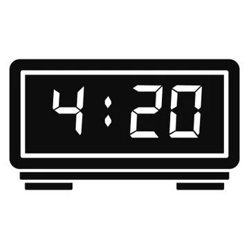 Digital alarm clock icon, simple style Stock Illustration