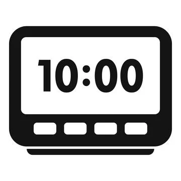 Digital alarm clock icon simple vector. Flexible time Stock Illustration