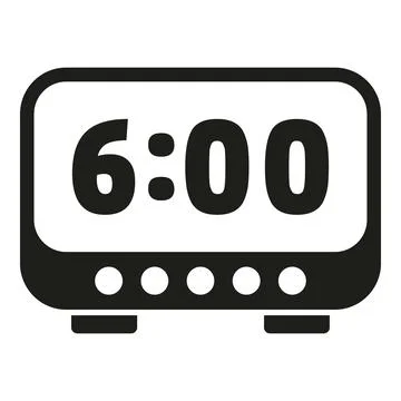 Digital alarm clock icon simple vector. Sleep problem 스톡 일러스트