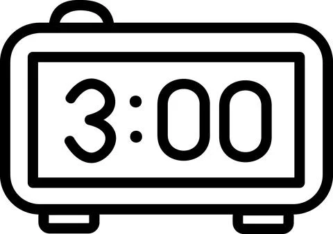 Digital alarm clock icon for time display Illustrazione stock